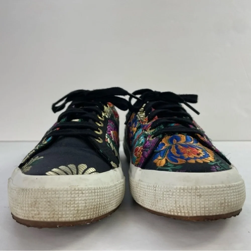 Superga 2750 Black Satin Mandarin Embroidery Sneakers‎ - Picture 5 of 16